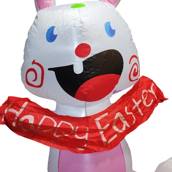 Easter Bunny Inflatable Outdoor Yard Decor Lighted Happy Easter Banner 3.5' - Picture 3 of 3